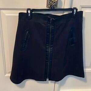 Beautiful zip up faux, velveteen, leatherette skirt